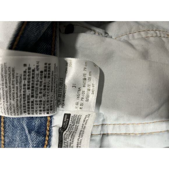 Levi’s‎ Premium Big E 501 Button Fly Light Wash Jean Shorts Size 31 High Rise - Picture 9 of 12